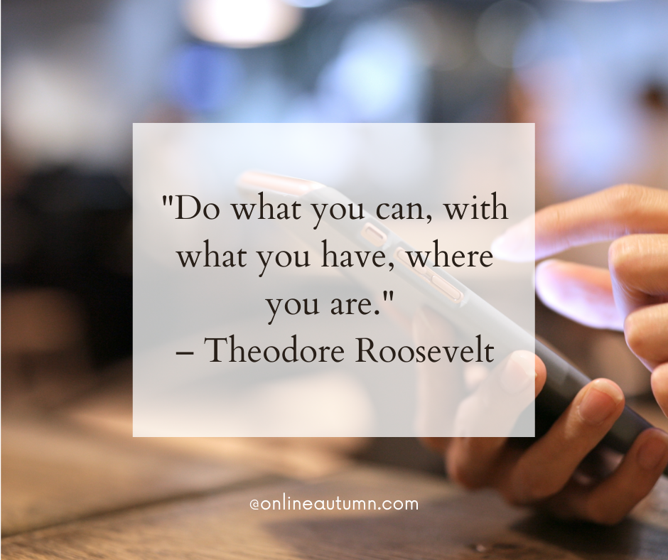 "Do what you can, with what you have, where you are." – Theodore Roosevelt